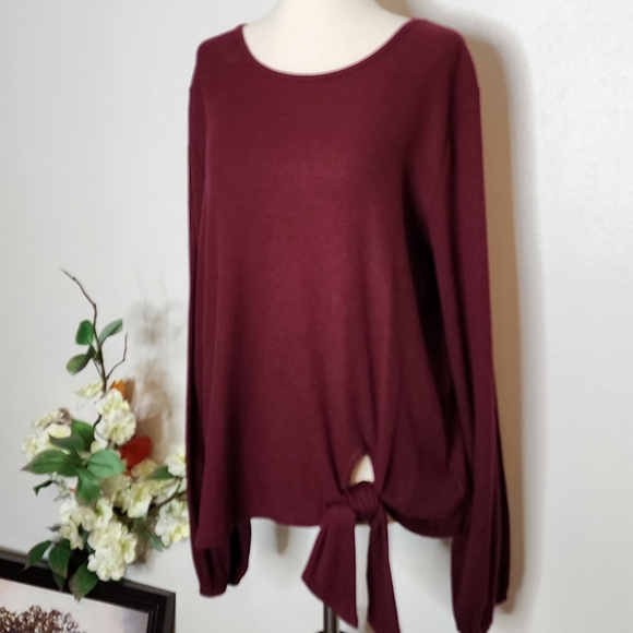 NEW Michael Michael Kors Mini Waffle Top Hip Tie Knot Accent Blouse Designer - Picture 1 of 10
